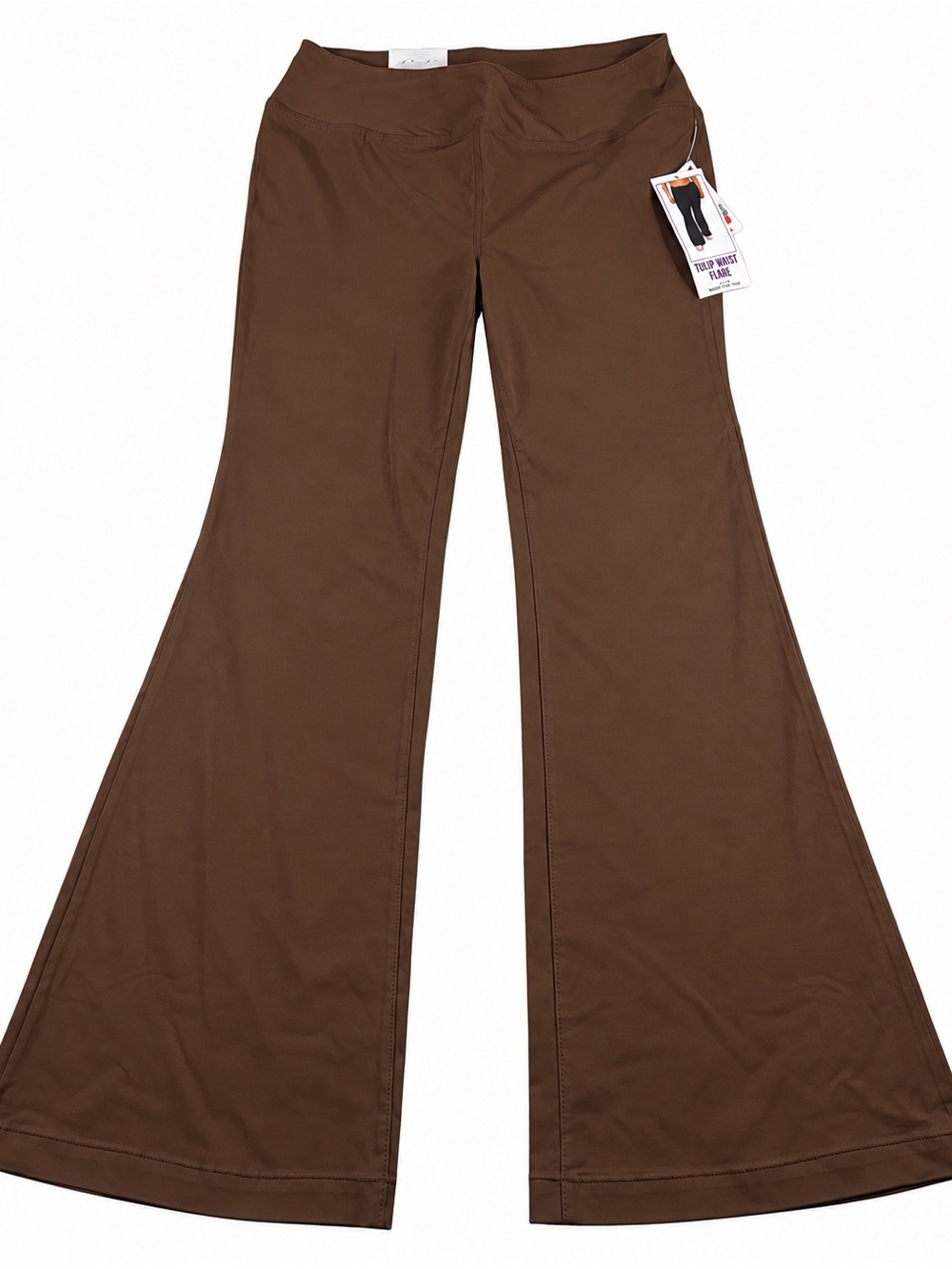 NWT Vanilla Star Pants Women's size 1x Brown Tulip Waist Flare High Rise Stretch